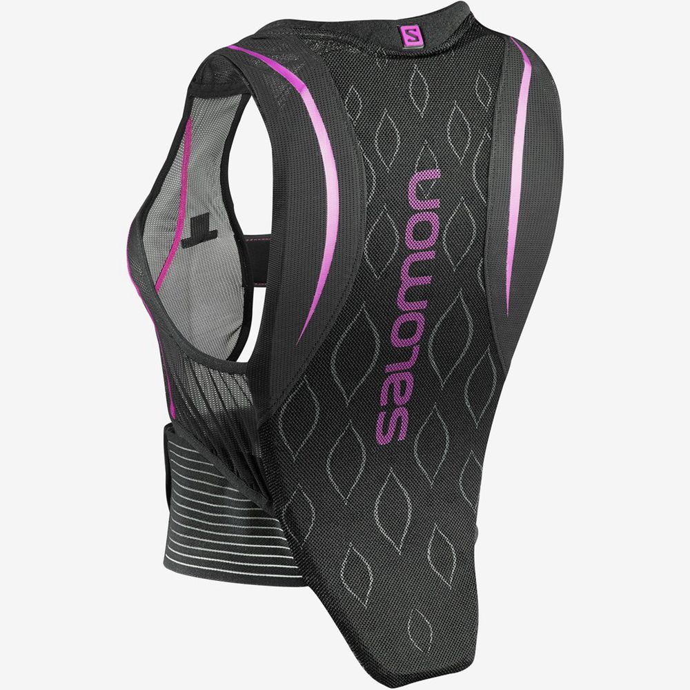 Salomon Israel FLEXCELL BACK PROTECTION - Womens Trail Running Packs - Black/Purple (MITE-46380)